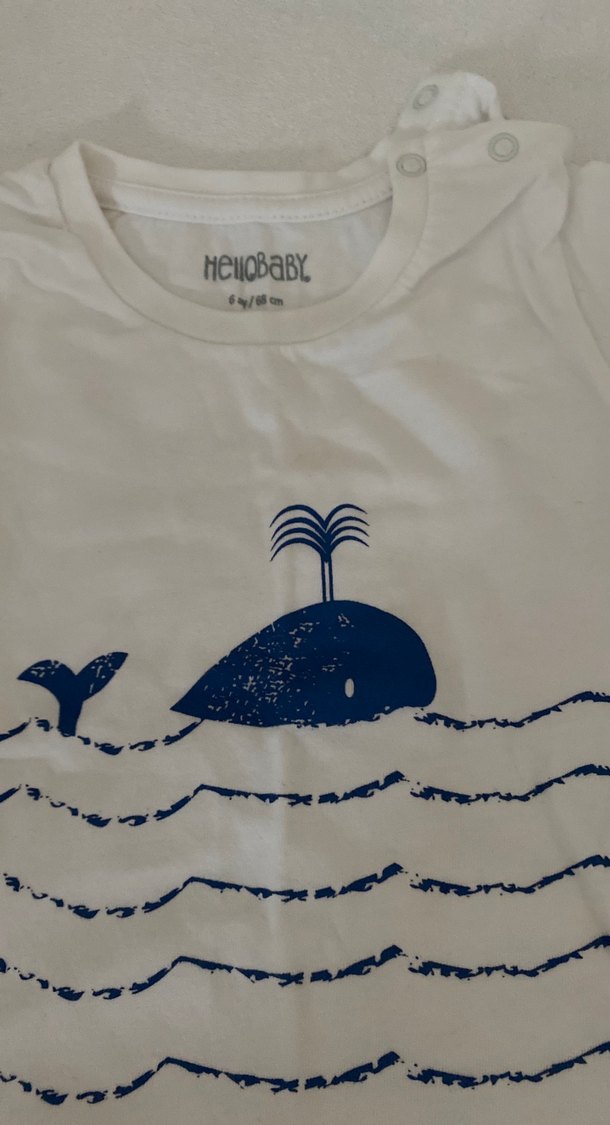 Mavi Baskılı Kısa Kollu Bebek Takımı - Görsel 2