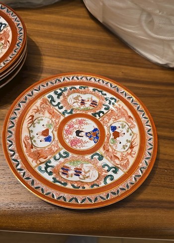 Nakış Desenli Çok Renkli Tabak Seti - Görsel 2