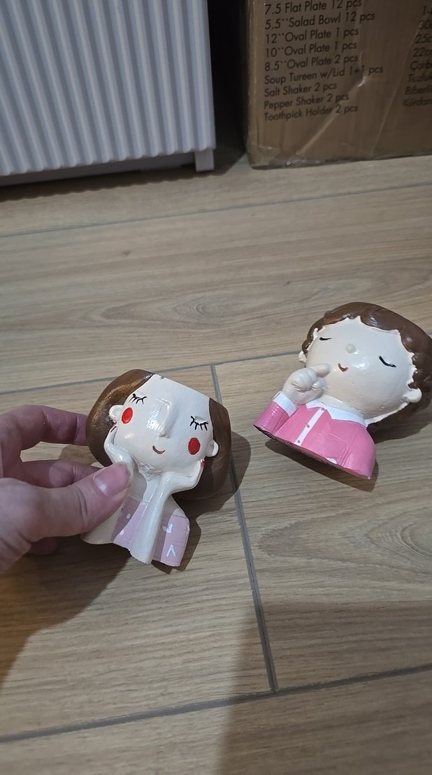 Bej Pastel Renkli Figürin Seti - Görsel 2