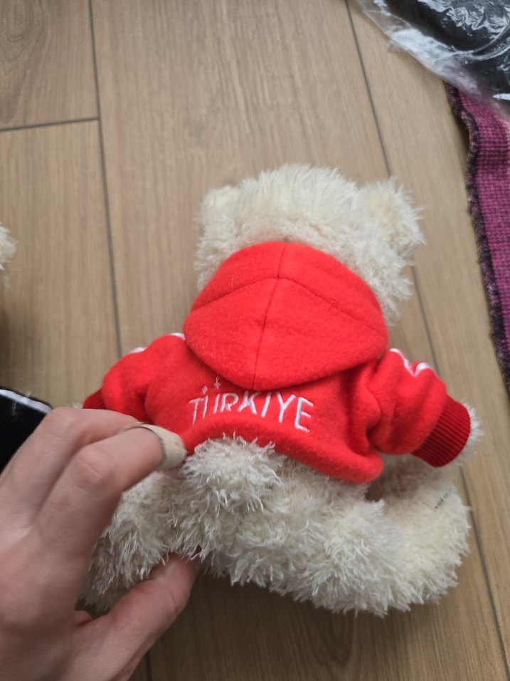 Renkli Kazaklı Beyaz Peluş Ayıcıklar - Görsel 5