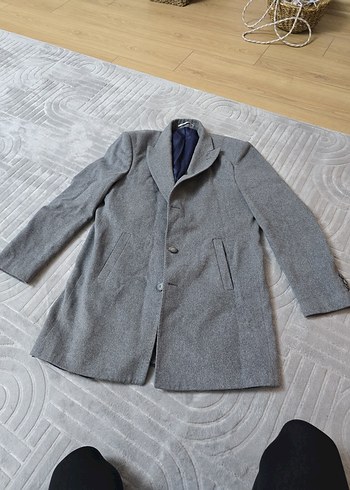 Gri Erkek Düğmeli Midi Ceket - Görsel 2