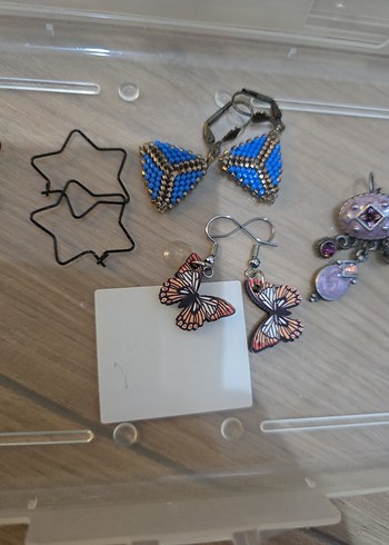 Boncuklu Çok Renkli Midi Küpeler - Görsel 3