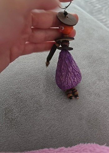 Mor Boncuklu Bohem Anahtarlık - Görsel 2