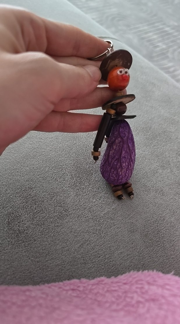 Mor Boncuklu Bohem Anahtarlık - Görsel 3