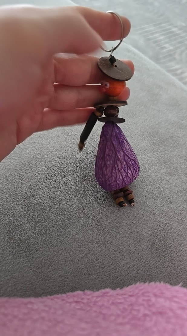 Mor Boncuklu Bohem Anahtarlık - Görsel 2