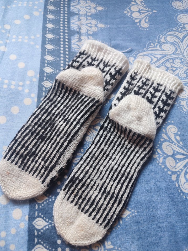 desenli el örgüsü çorap patik - Görsel 3