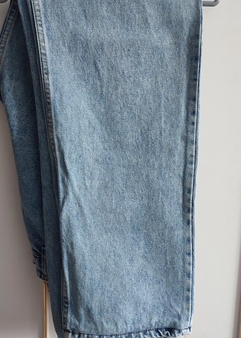 erkek Mavi Midi Boy Bol Kesim Kot Pantolon - Görsel 2