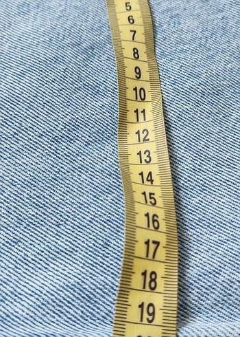 erkek Mavi Midi Boy Bol Kesim Kot Pantolon - Görsel 5