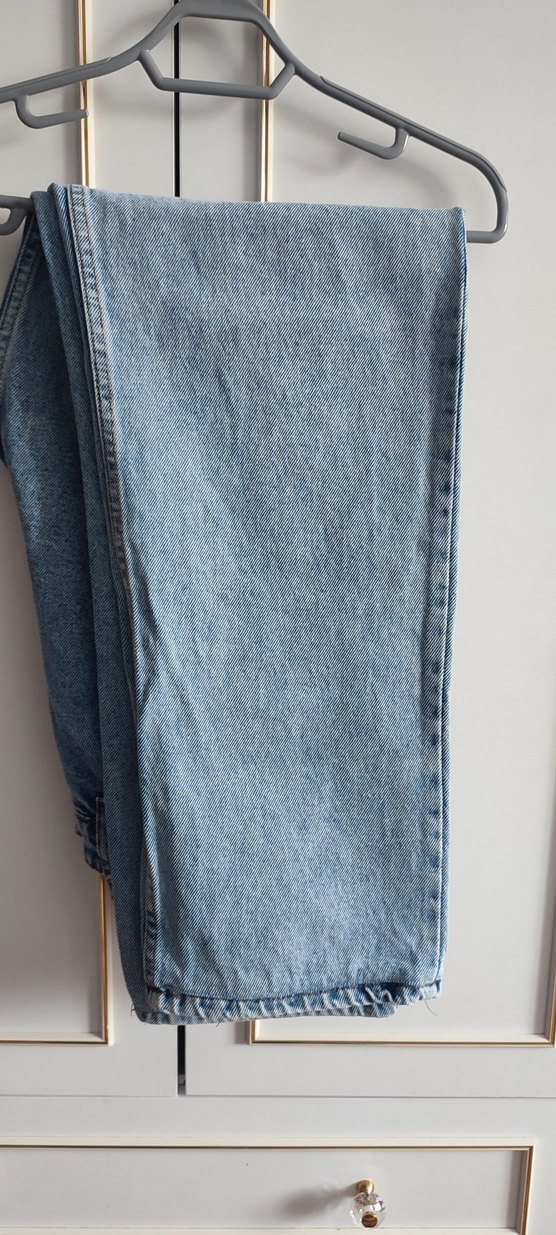 erkek Mavi Midi Boy Bol Kesim Kot Pantolon - Görsel 2