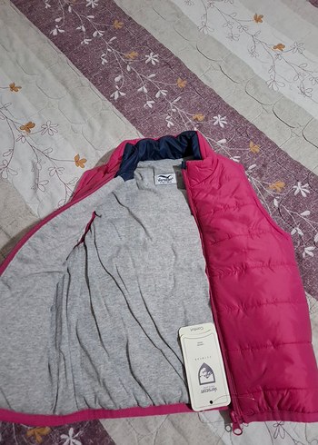 Kız Çocuk Pembe Fermuarlı Yelek - Görsel 2