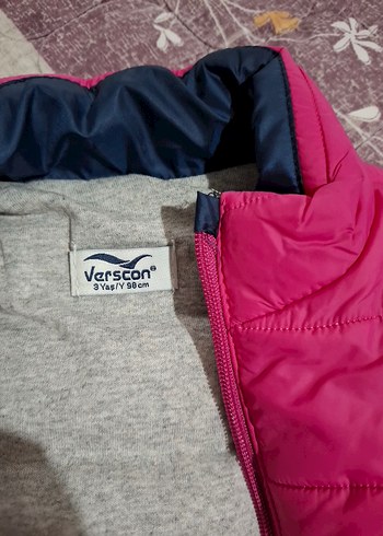 Kız Çocuk Pembe Fermuarlı Yelek - Görsel 3