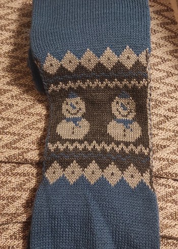 Erkek Çocuk Örgü Mavi Eldiven ve Atkı Seti - Görsel 2