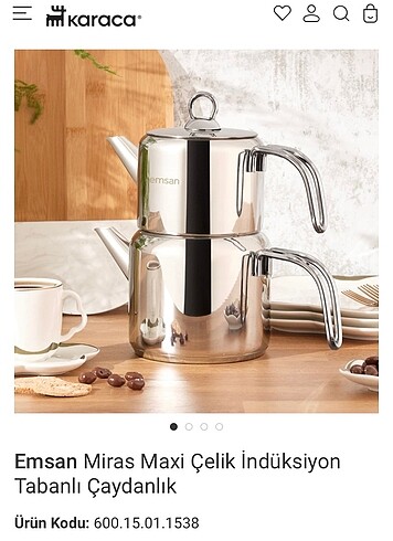 EMSAN MİRAS MAXİ ÇELİK İNDÜKSİYON TABANLI ÇAYDANLIK