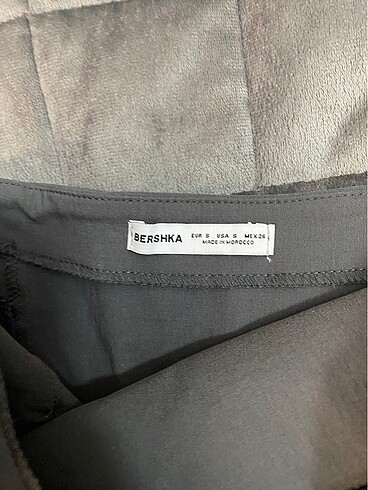 s Beden gri Renk Bershka straplez mini elbise