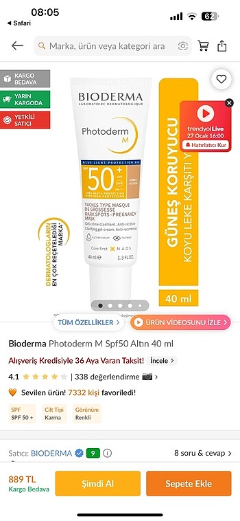 Bioderma Photoderm Güneş Kremi