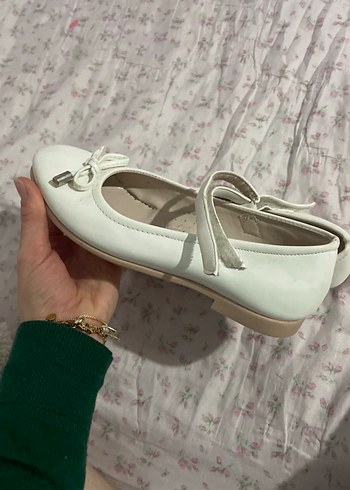 Beyaz Kız Çocuk Tokalı Babet Ayakkabı - Görsel 5