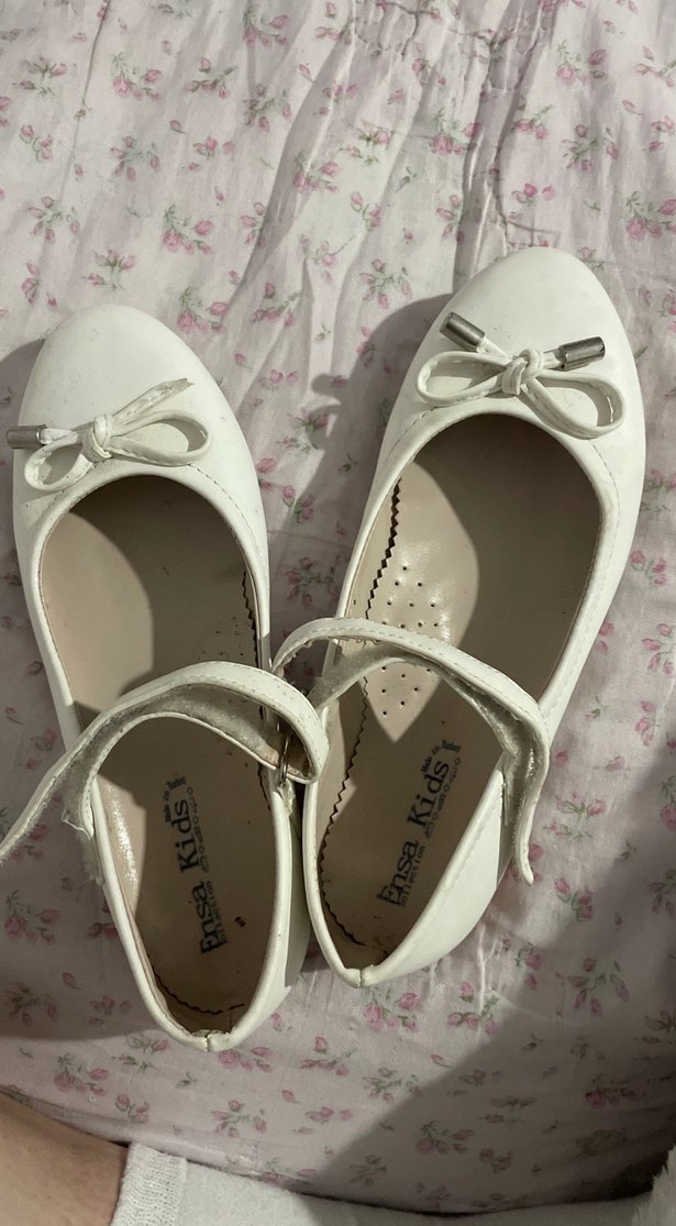 Beyaz Kız Çocuk Tokalı Babet Ayakkabı - Görsel 3