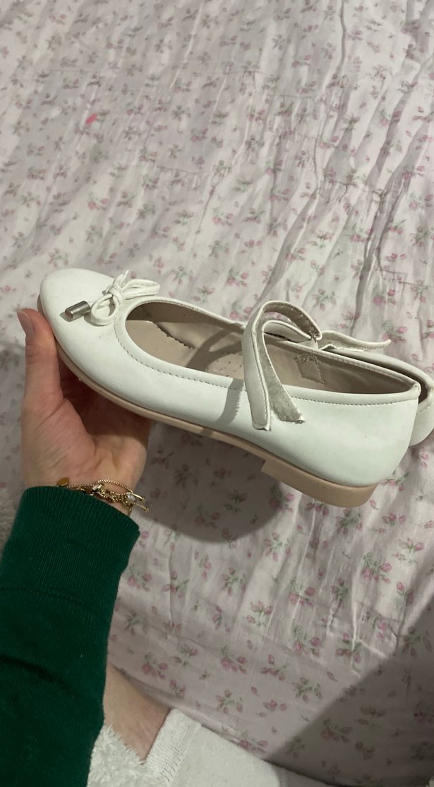 Beyaz Kız Çocuk Tokalı Babet Ayakkabı - Görsel 5