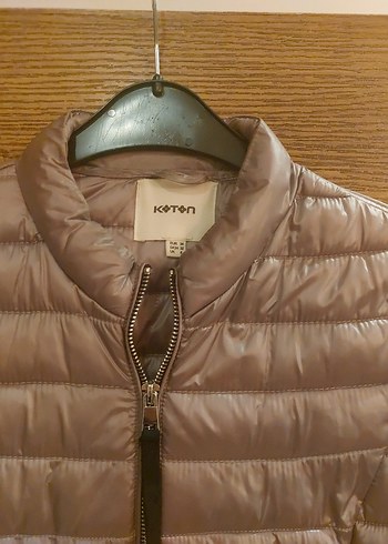 Koton marka vizon Fermuarlı İnce Mont XS beden - Görsel 2