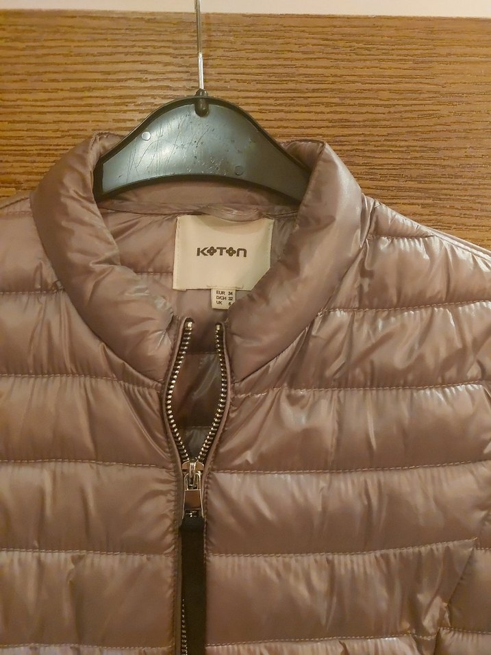 Koton marka vizon Fermuarlı İnce Mont XS beden - Görsel 2