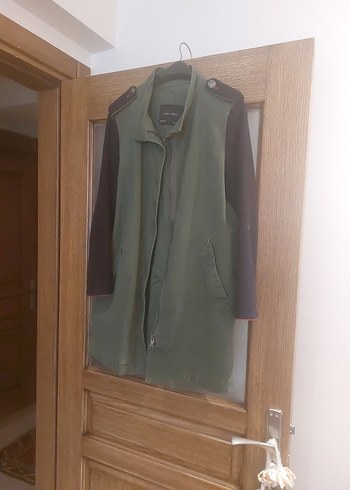 Zara Basic Kadın Haki Düğmeli Ceket - Görsel 3