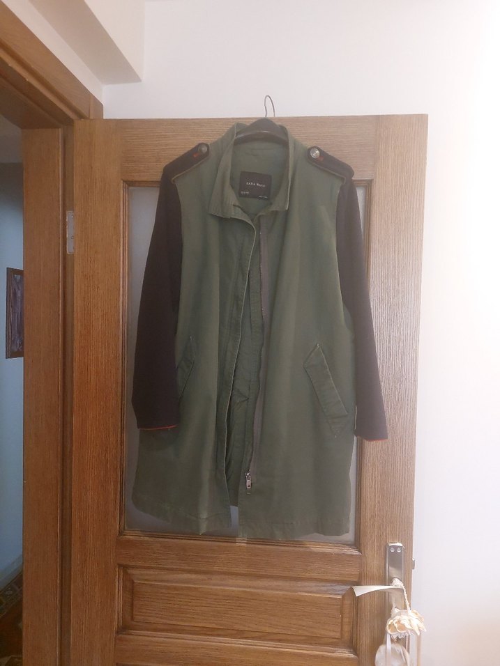 Zara Basic Kadın Haki Düğmeli Ceket - Görsel 2