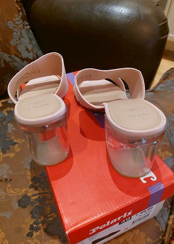 Pembe Süet Kadın Topuklu Terlik 38 numara - Görsel 3