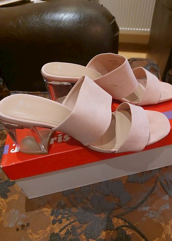 Pembe Süet Kadın Topuklu Terlik 38 numara - Görsel 2