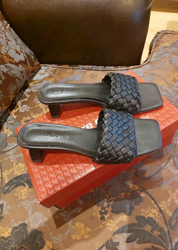 Siyah Örgü Bantlı Kadın Terlik 38 numara - Görsel 2