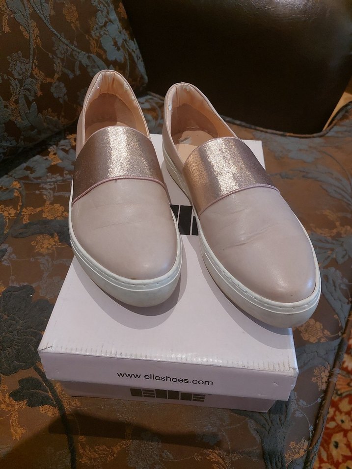 ELLE marka Bej Deri Platform Kadın Spor Ayakkabı 38 numara - Görsel 4