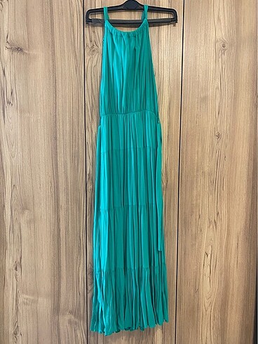Halter yaka midi elbise