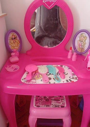 Barbie Temalı Renkli Pembe Çocuk Şifonyeri - Görsel 2