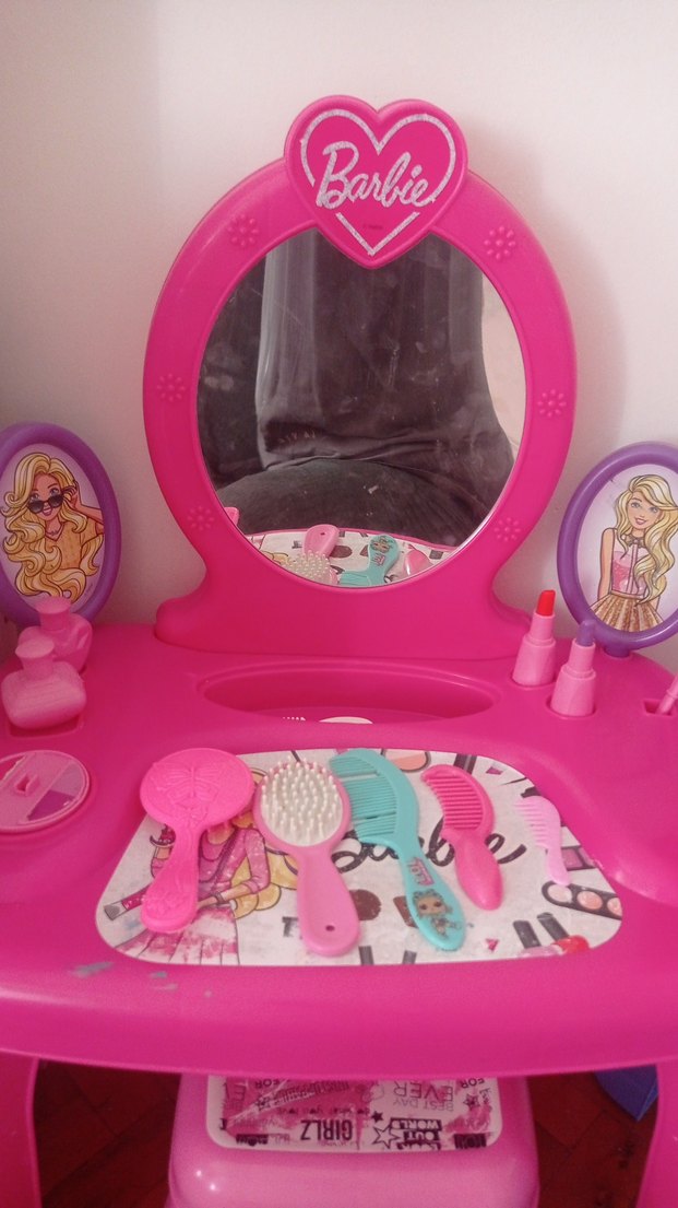 Barbie Temalı Renkli Pembe Çocuk Şifonyeri - Görsel 3