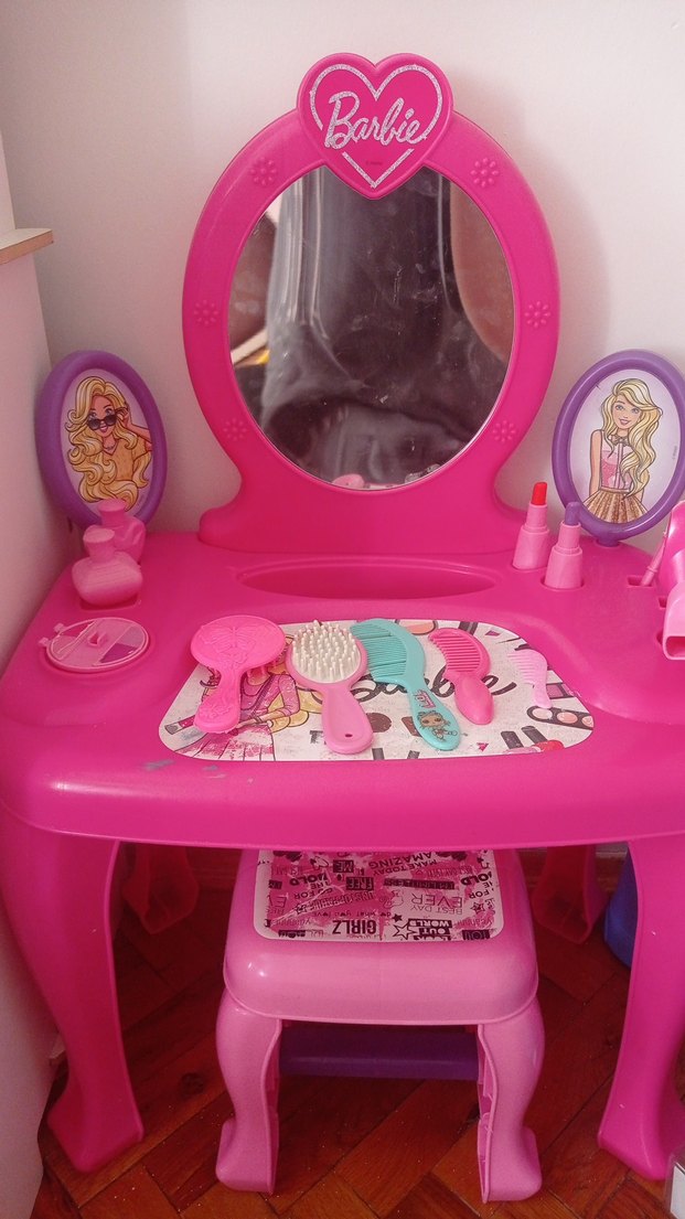 Barbie Temalı Renkli Pembe Çocuk Şifonyeri - Görsel 2