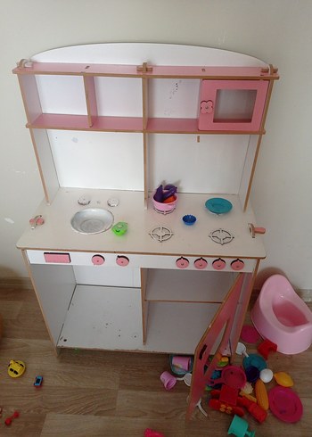 Pastel Pembe Çocuk Oyun Mutfak Seti