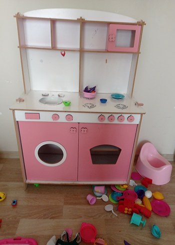 Beden Renk Pastel Pembe Çocuk Oyun Mutfak Seti