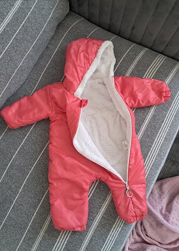 Kız Bebek Pembe Kapüşonlu Tulum - Görsel 2