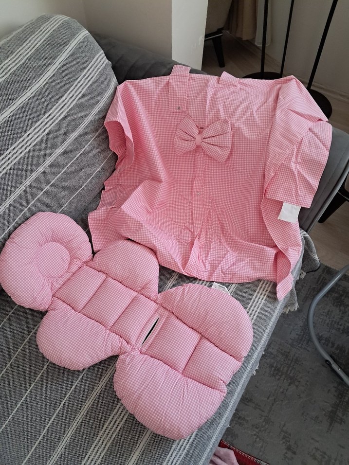 kız bebek pusrt minderi ve örtüsü - Görsel 2