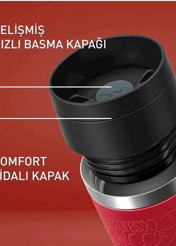 Tefal Kırmızı Çelik Termos Bardak - Görsel 3