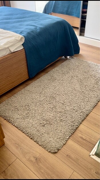 2 Adet shaggy gri halı 80x150 cm