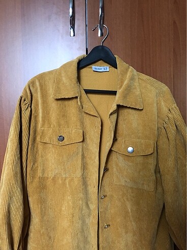 oversize kadife hardal ceket