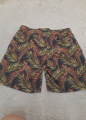 Erkek Kahverengi Bağcıklı Desenli deniz Şortu - Görsel 6