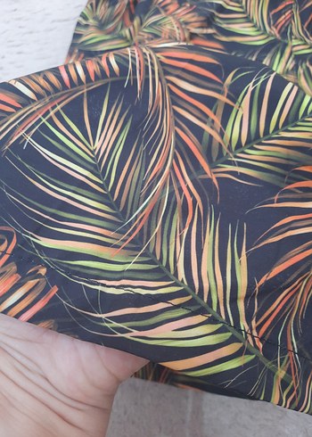 Erkek Kahverengi Bağcıklı Desenli deniz Şortu - Görsel 7