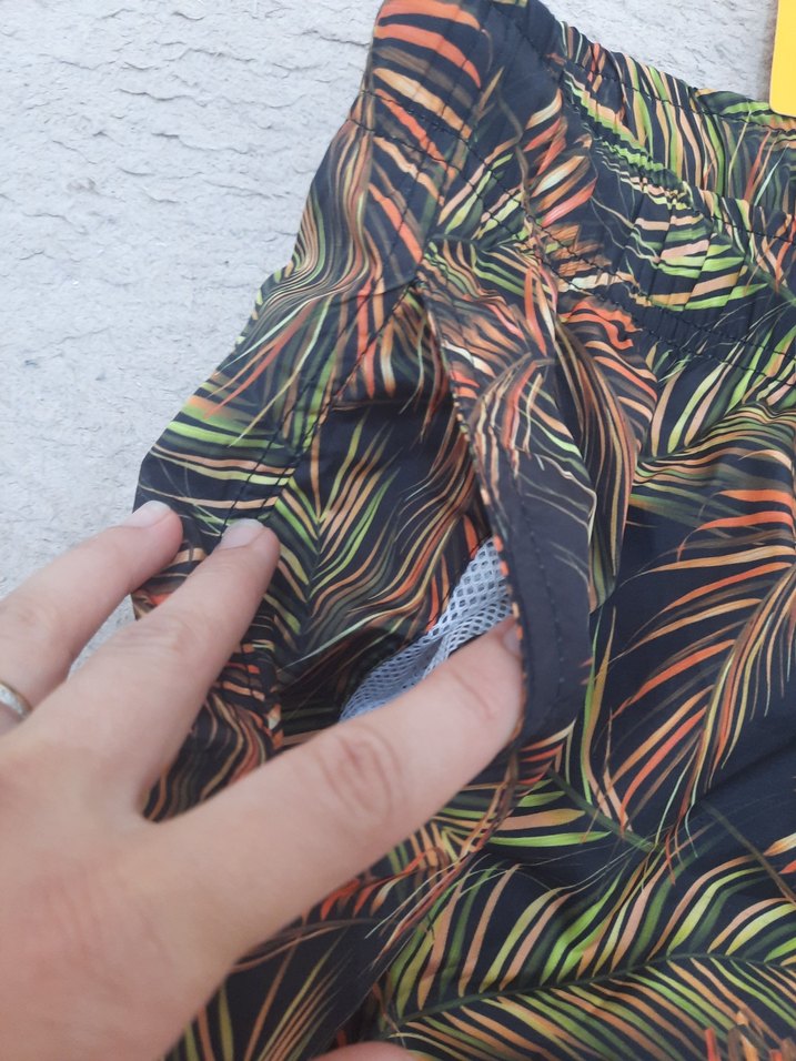 Erkek Kahverengi Bağcıklı Desenli deniz Şortu - Görsel 3