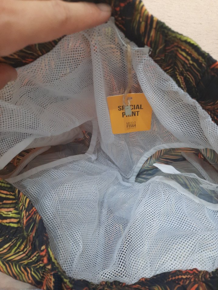 Erkek Kahverengi Bağcıklı Desenli deniz Şortu - Görsel 4