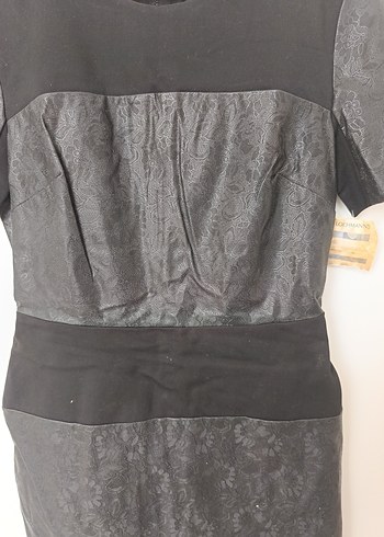 s Beden siyah Renk Boydan fermuarlı,Siyah deri detaylı Gri Mini Elbise