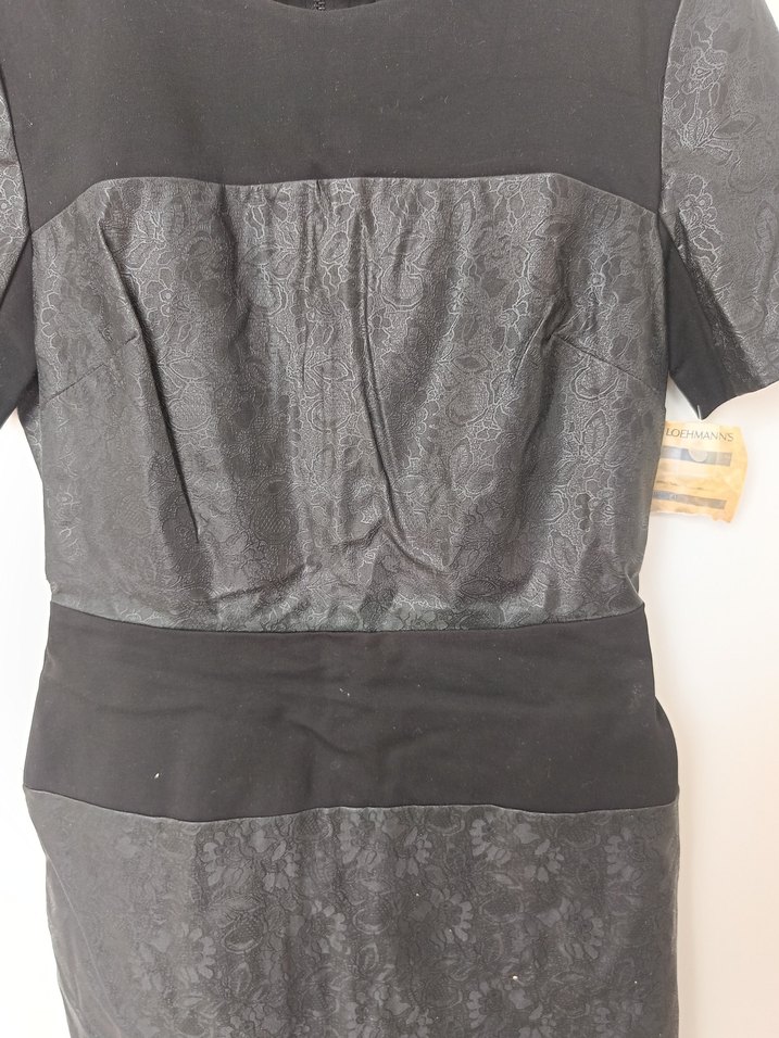 Boydan fermuarlı,Siyah deri detaylı Gri Mini Elbise - Görsel 5