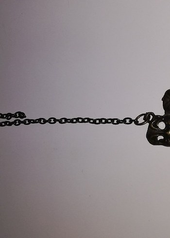 Siyah tavus renkli taşlı kolye - Görsel 2