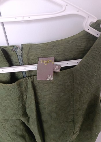 kalın kumaş, kendinden desenli şık elbise - Görsel 5