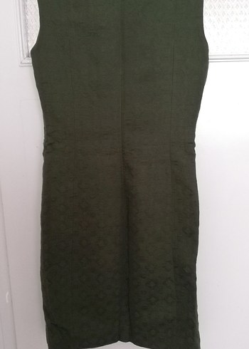 kalın kumaş, kendinden desenli şık elbise - Görsel 7